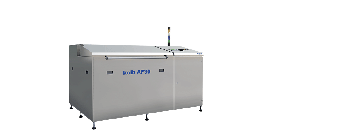 автоматическая однокамерная барабанная система очистки kolb AF30, струйная отмывка промышленных деталей